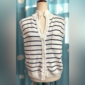 80s striped sweater vest- cotton. L